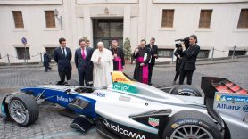 DHL delivers Formula E’s sustainability messaging to the Pope himself