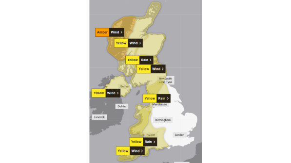 Map of affected areas