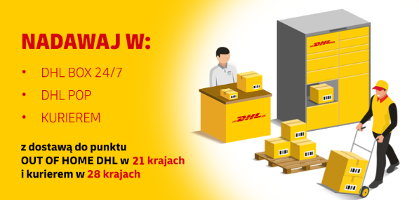 DHL employees with boxes